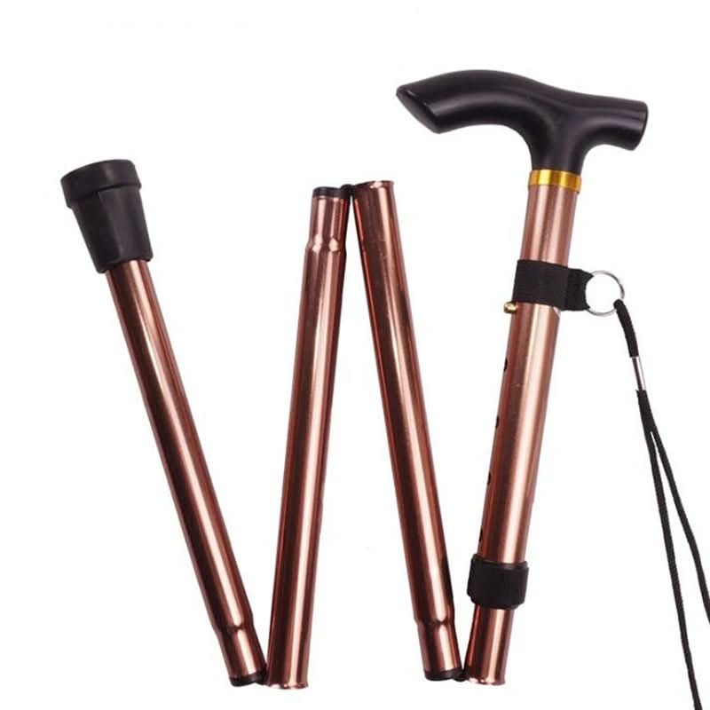 Adjustable Folding Aluminum Cane — Ergonomic Handle & Wrist Strap
