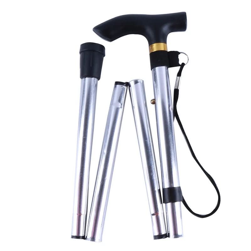 Adjustable Folding Aluminum Cane — Ergonomic Handle & Wrist Strap