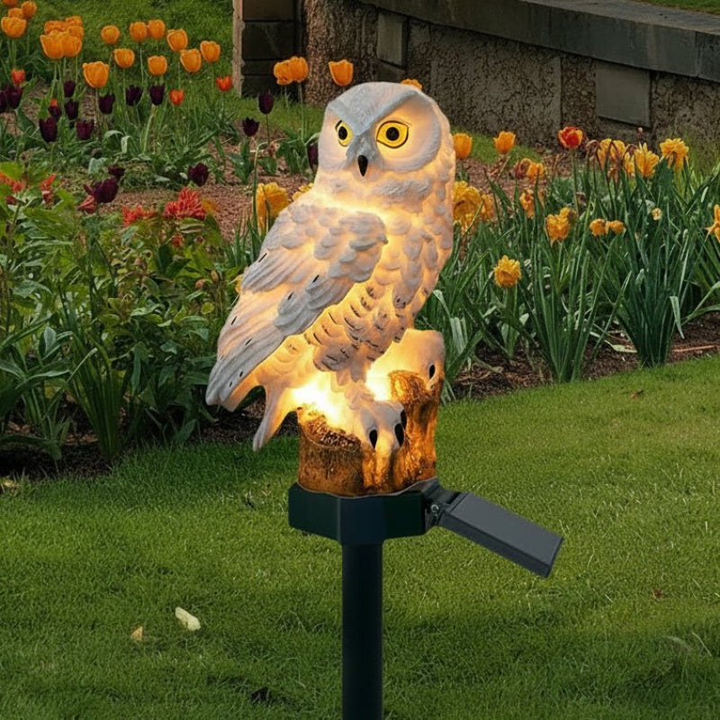 Decorative Solar Owl Garden Light Weatherproof Design - Euroselle