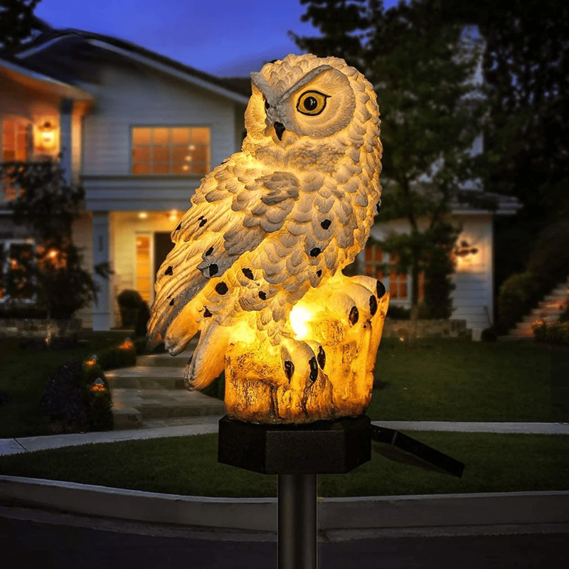 Decorative Solar Owl Garden Light Weatherproof Design - Euroselle