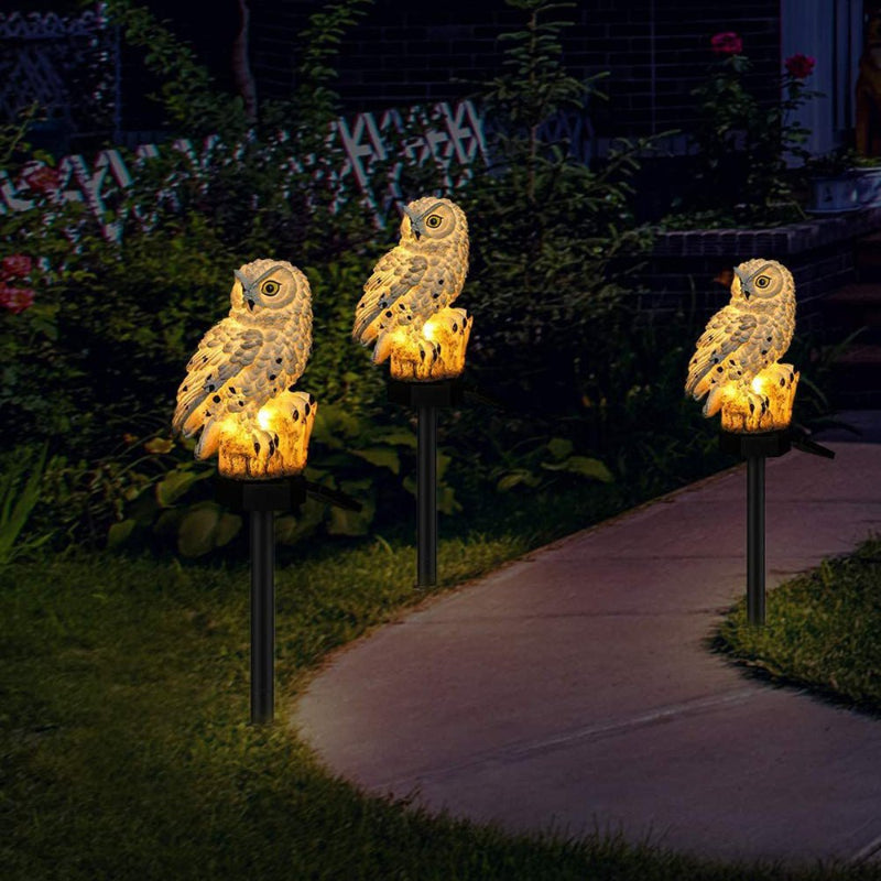 Decorative Solar Owl Garden Light Weatherproof Design - Euroselle