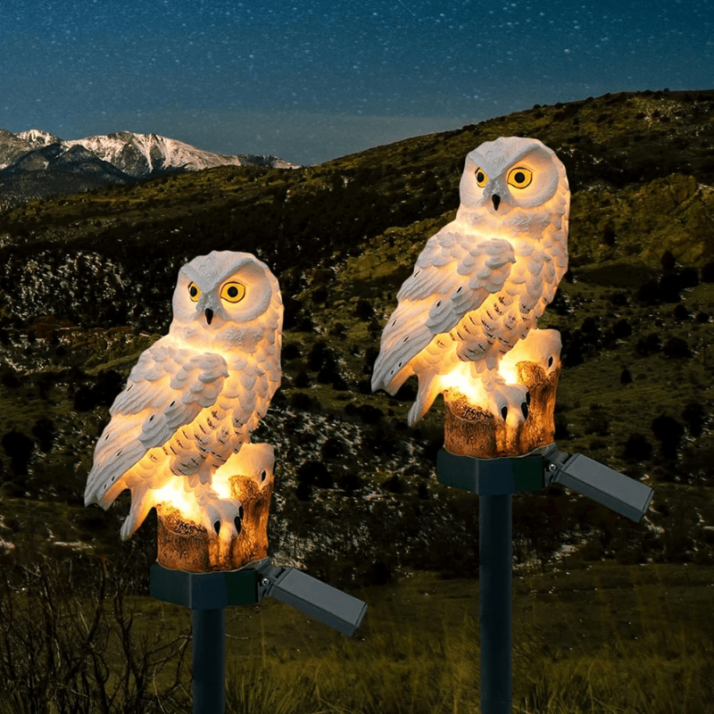 Decorative Solar Owl Garden Light Weatherproof Design - Euroselle