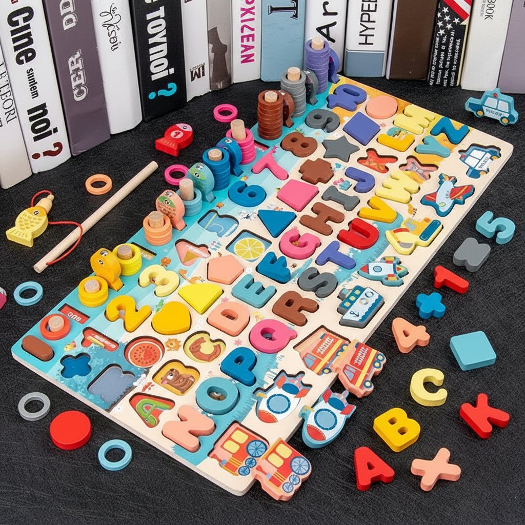 BrightPath Montessori-Farbzuordnungs- und Zählbrett – Zahlenset zum Puzzeln