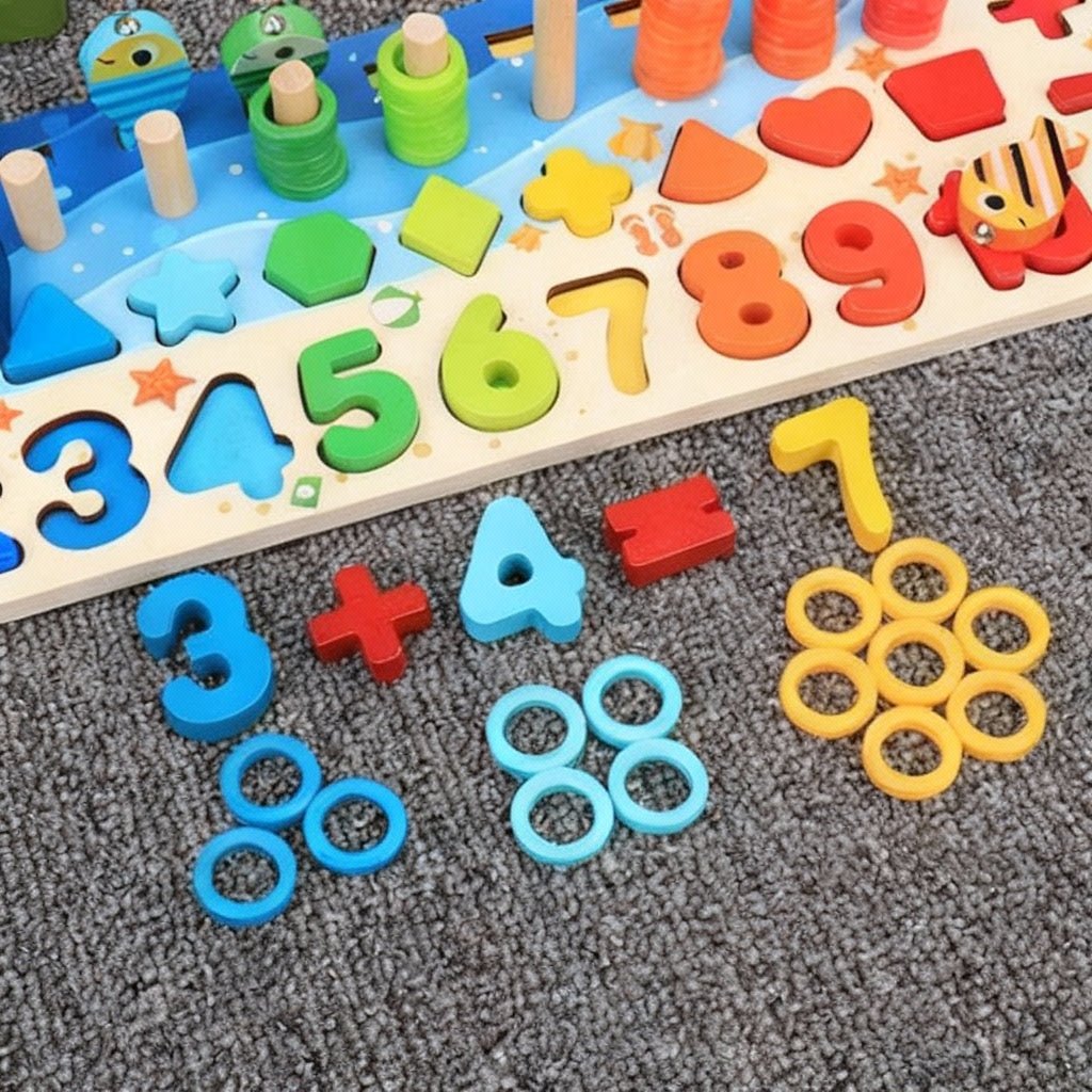 BrightPath Montessori-Farbzuordnungs- und Zählbrett – Zahlenset zum Puzzeln