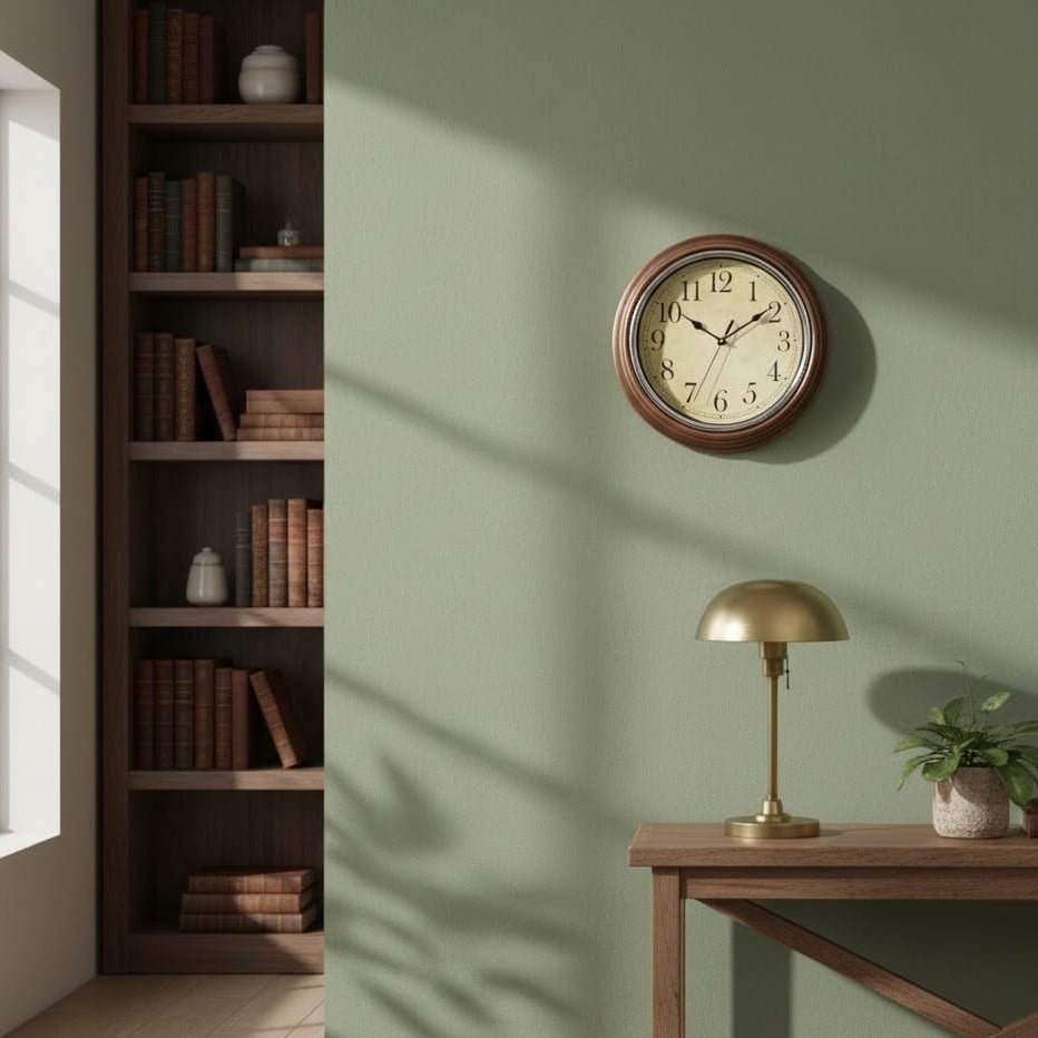 Horloge murale Lumina — Mouvement de balayage silencieux, aiguilles non tic-tac, cadran minimaliste