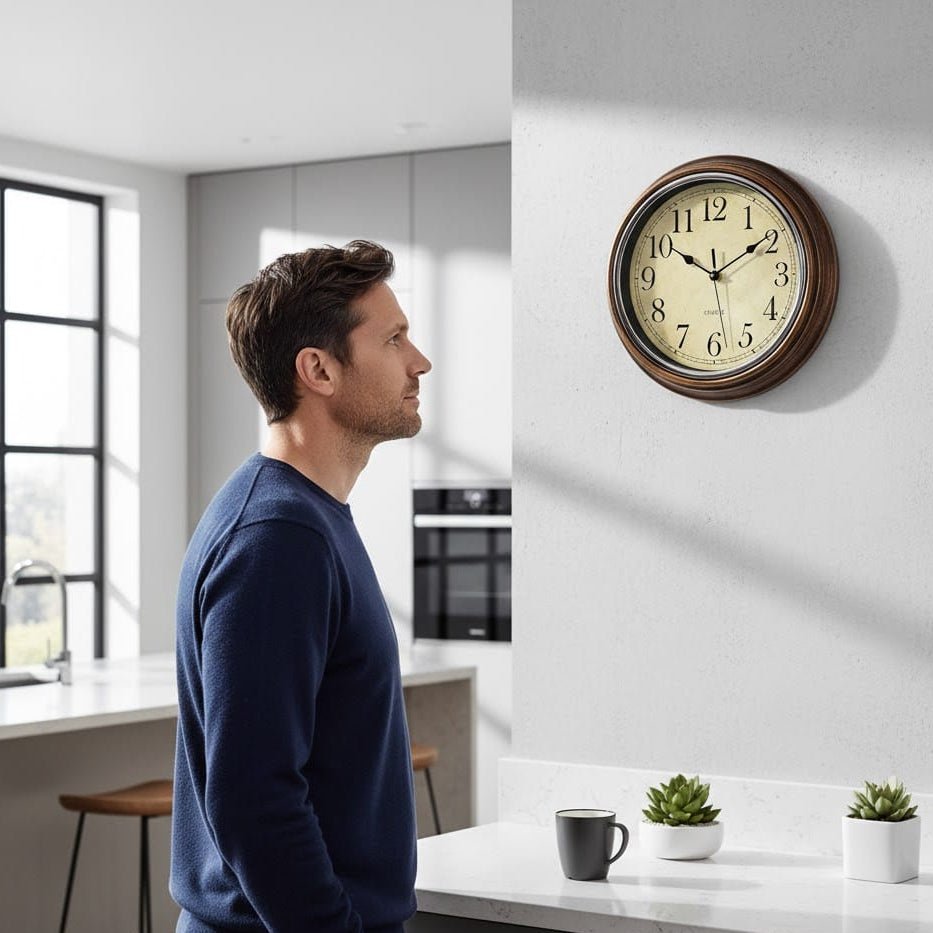 Horloge murale Lumina — Mouvement de balayage silencieux, aiguilles non tic-tac, cadran minimaliste