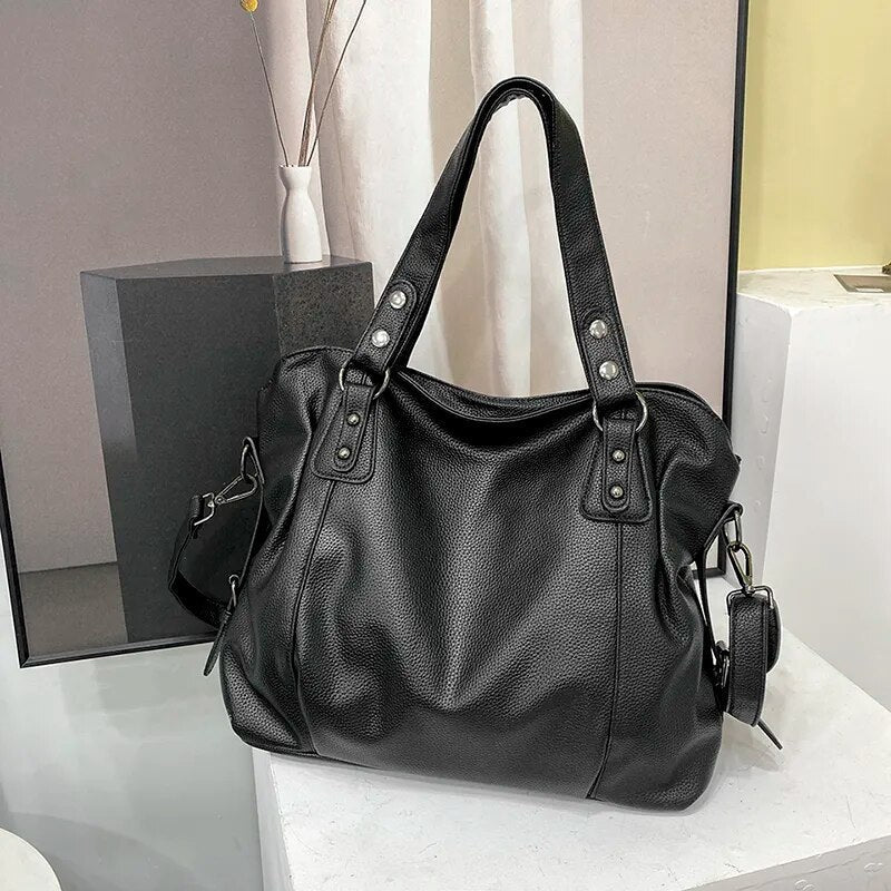 NovaLuxe Soft Faux Leather Women's Tote Bag — Organized Interior, Practical Compartments
