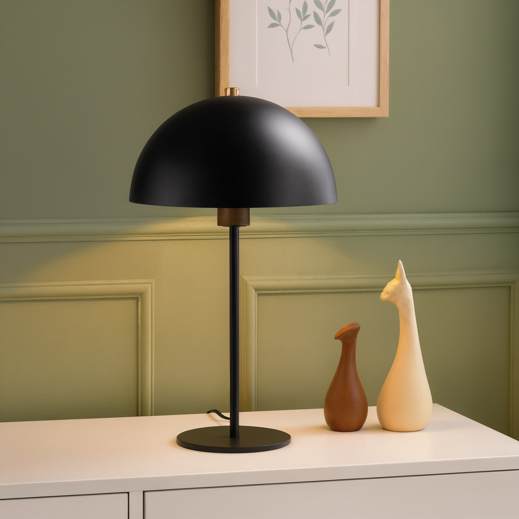 Aurora Compact LED Table Lamp, Round Design, Warm Lighting