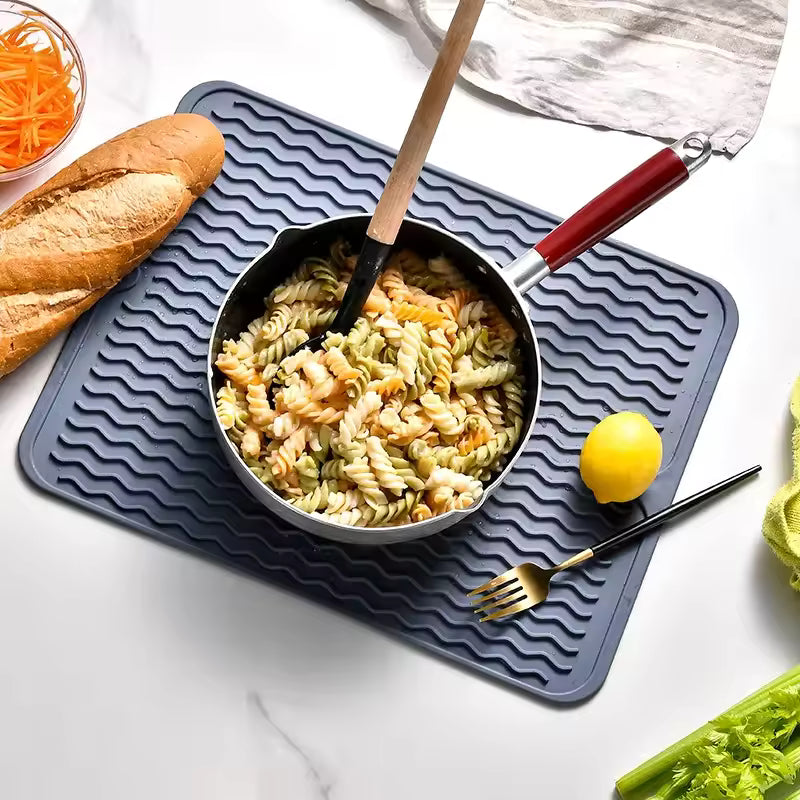 Eco-Conscious Silicone Dish Mat Protects Counters from Heat and Water - Euroselle