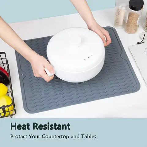 Eco-Conscious Silicone Dish Mat Protects Counters from Heat and Water - Euroselle