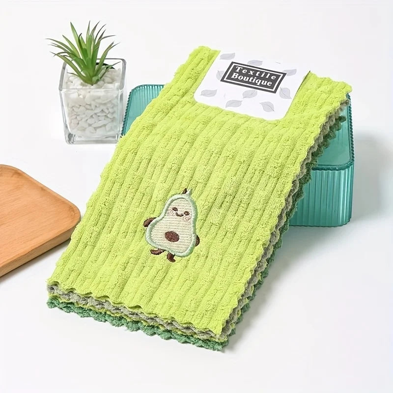 Umweltfreundliches Avocado-Druck Geschirrtuch-Set mit 4 hochsaugfähigen Tüchern - Euroselle