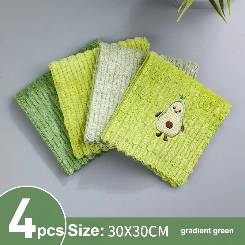 Umweltfreundliches Avocado-Druck Geschirrtuch-Set mit 4 hochsaugfähigen Tüchern - Euroselle