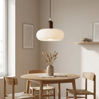 Nova Nordic Pendant Lamp With Wood Plus Glass For Home Use