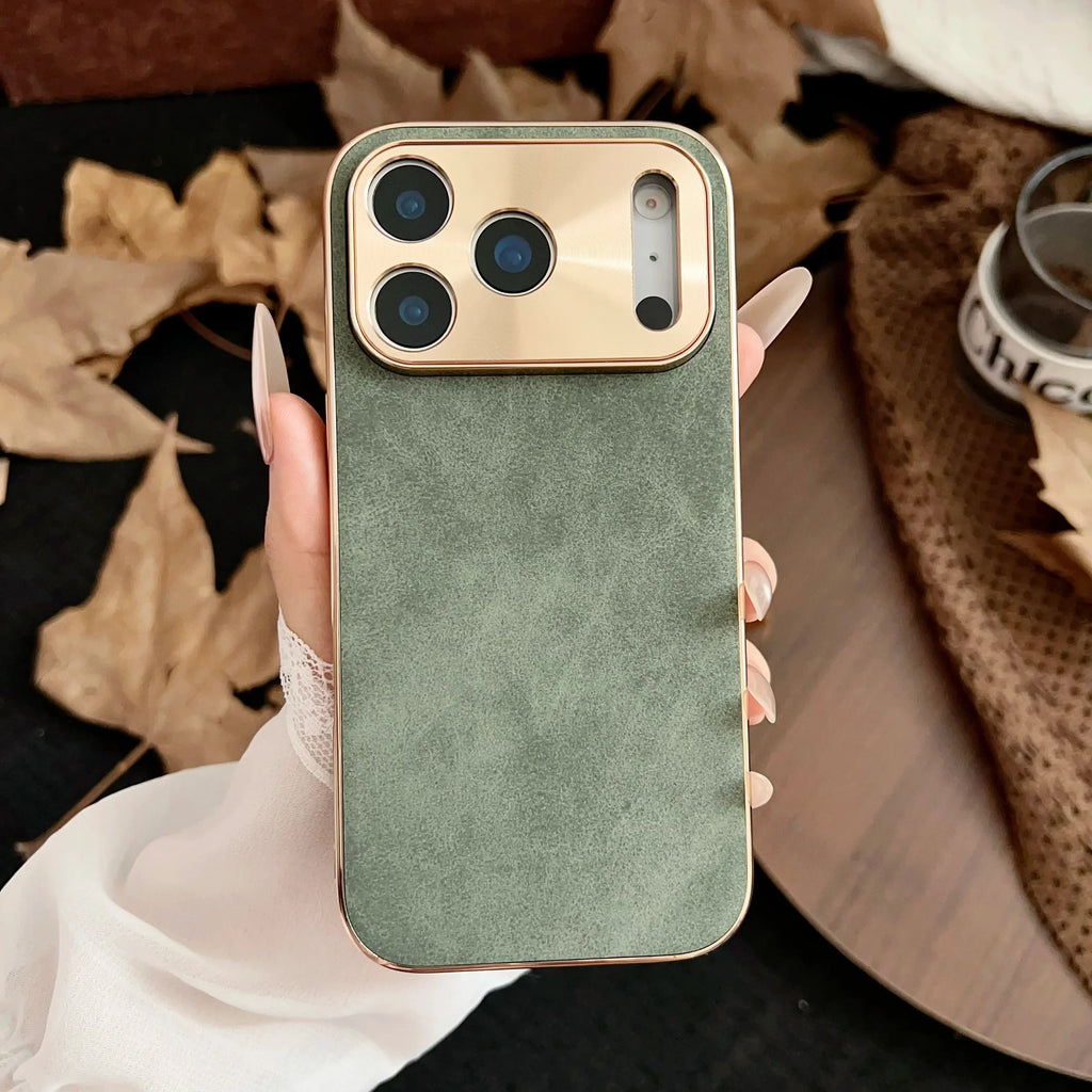 حافظة واقية لسلسلة iPhone 13-17 — إطار معدني وظهر بملمس مميز