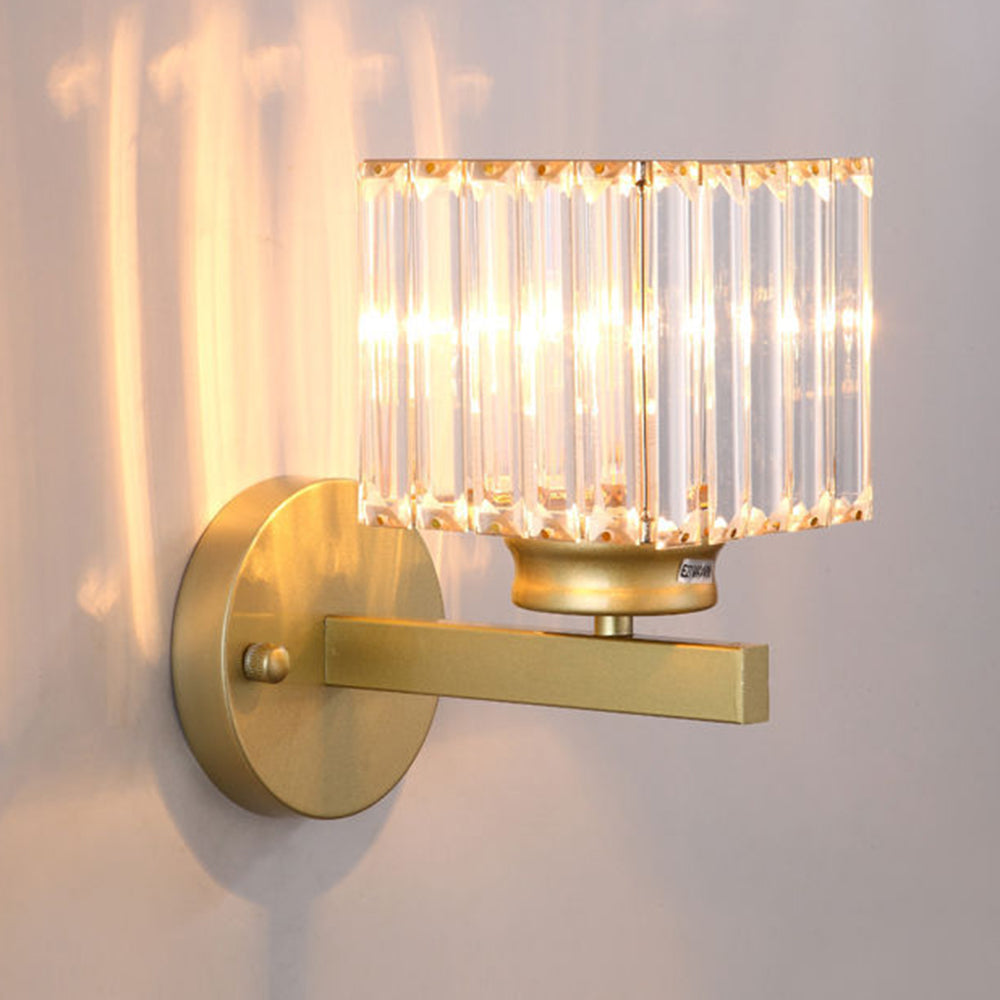 Wall Sconce Light Iron Crystal E27 Base Glass Shade | Euroselle