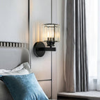 Wall Sconce Light Iron Crystal E27 Base Glass Shade | Euroselle