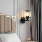 Wall Sconce Light Iron Crystal E27 Base Glass Shade | Euroselle