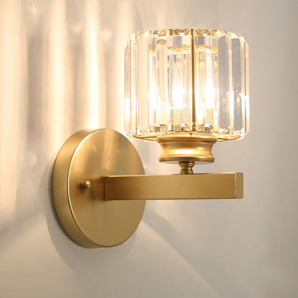 Wall Sconce Light Iron Crystal E27 Base Glass Shade | Euroselle