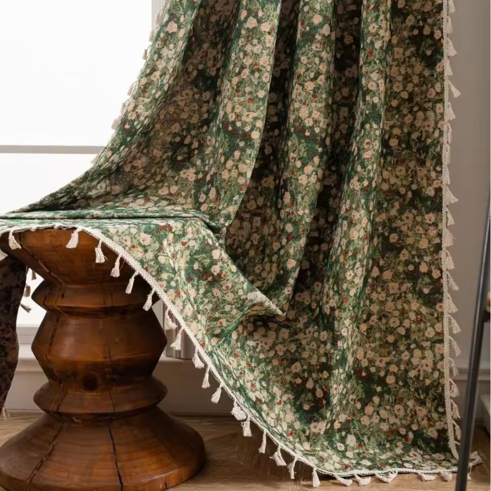 Vintage Floral Tapestry Curtain for Elegant Living Spaces - Euroselle