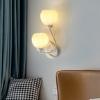 Belleverre Französische Blumen-Tassenwandleuchte Eisen Glas Schlafzimmer