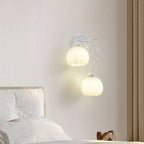 Belleverre Französische Blumen-Tassenwandleuchte Eisen Glas Schlafzimmer