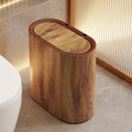 Elegant oval marble-pattern waste bin designed for modern interiors with compact and stylish everyday functionality - Euroselle