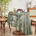 Elegant Sheer Lace Round Tablecloth Floral Design for Dining & Living Rooms - Euroselle