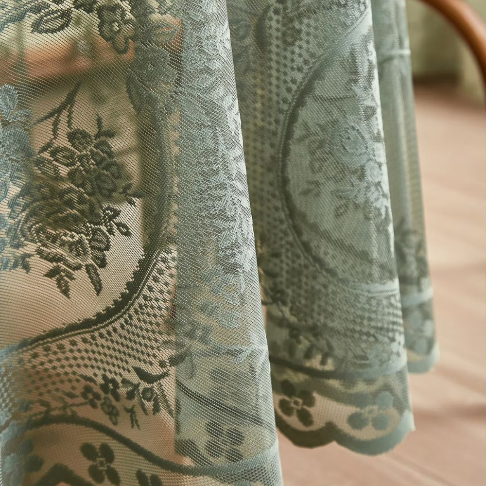 Elegant Sheer Lace Round Tablecloth Floral Design for Dining & Living Rooms - Euroselle