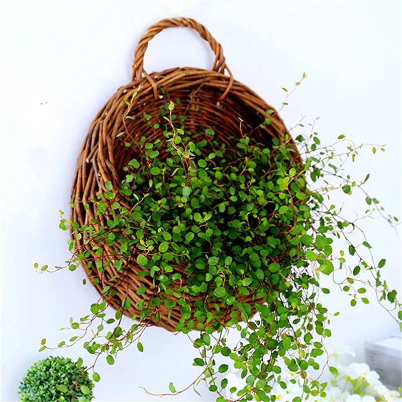 Willow Harmony-kurv — håndvævet naturlig pil, robust tekstureret flet
