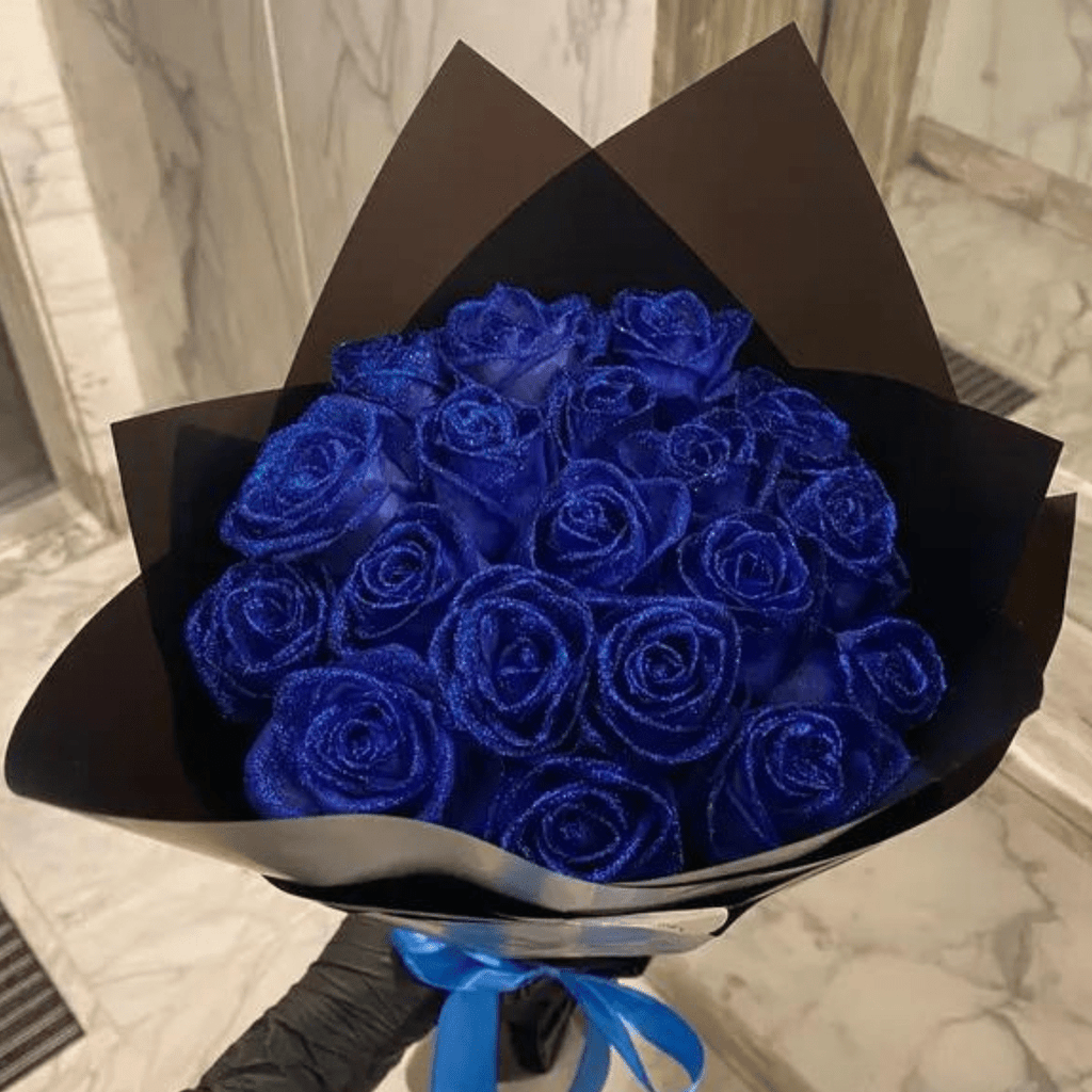 Artificial glitter rose designed for long-lasting elegance and luxurious home decoration without maintenance - Euroselle