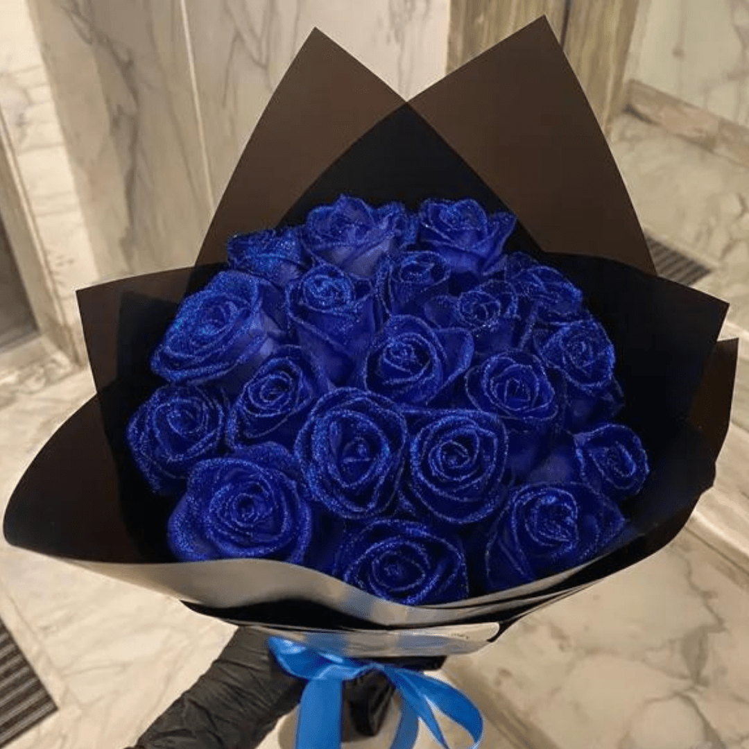 Artificial glitter rose designed for long-lasting elegance and luxurious home decoration without maintenance - Euroselle