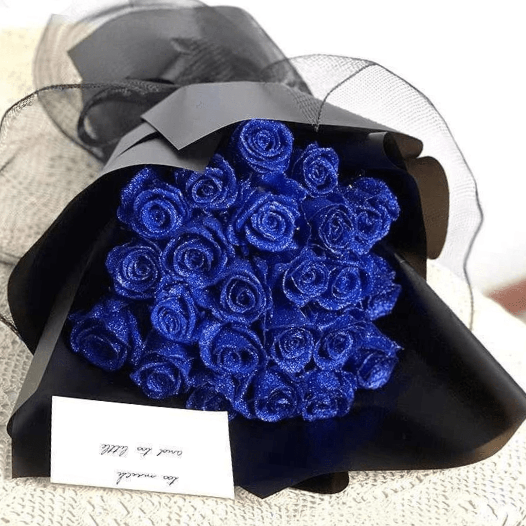 Artificial glitter rose designed for long-lasting elegance and luxurious home decoration without maintenance - Euroselle