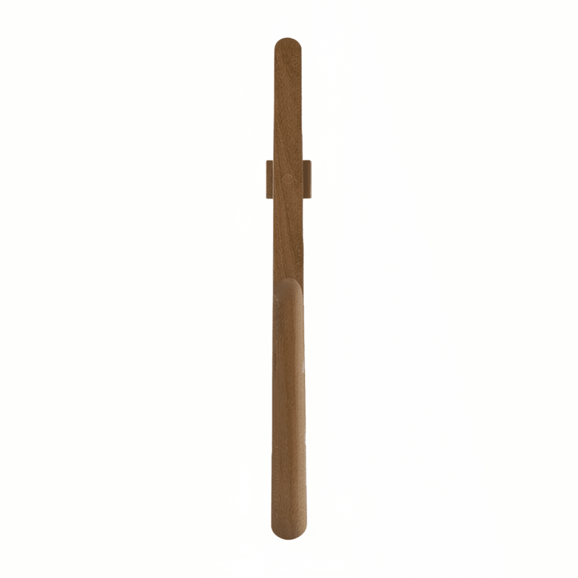 Extra-long wooden shoe horn with ergonomic handle and magnetic storage for effortless, upright shoe wearing comfort - Euroselle