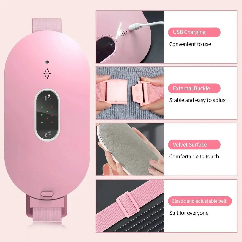 CalmHeat グラフェン温熱パッド — 集中的な温熱、マッサージ、振動設定