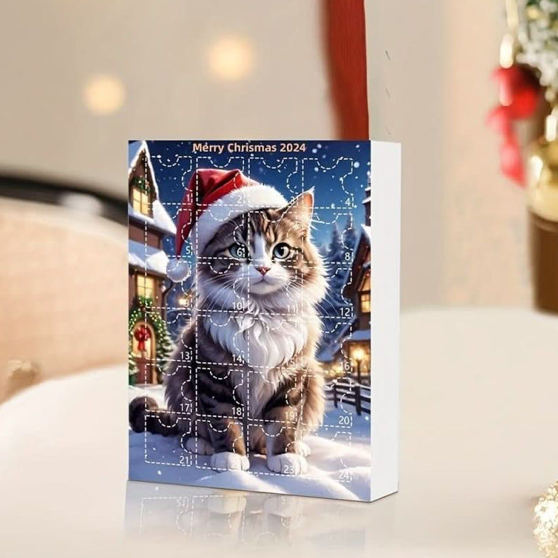 WhiskerJoy Cat Advent Calendar — 24-Day Vintage Acrylic Ornament Charms