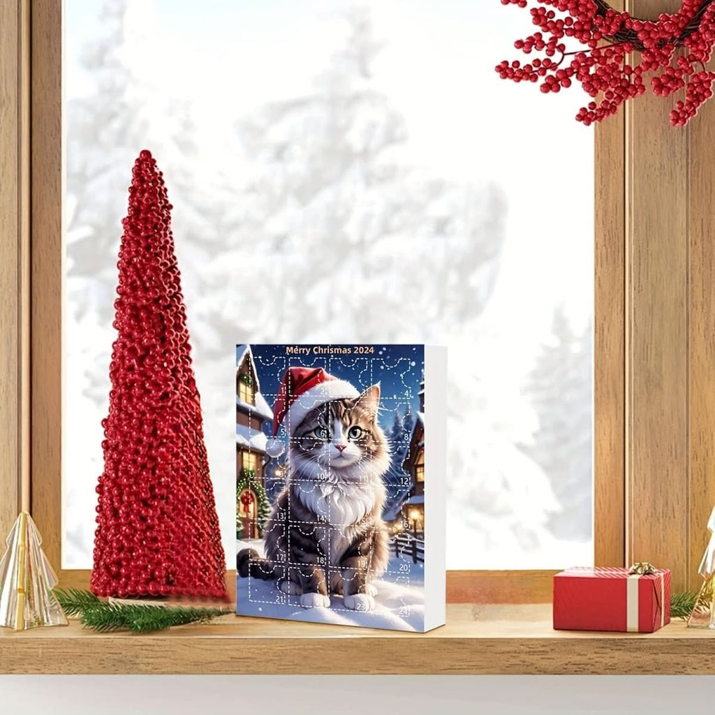 WhiskerJoy Cat Advent Calendar — 24-Day Vintage Acrylic Ornament Charms
