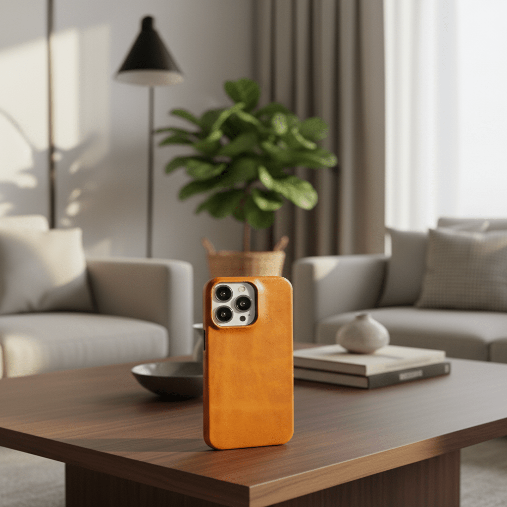 LuxeHide Premium Genuine Leather iPhone Case — Oil-Wax Coated, MagSafe Compatible