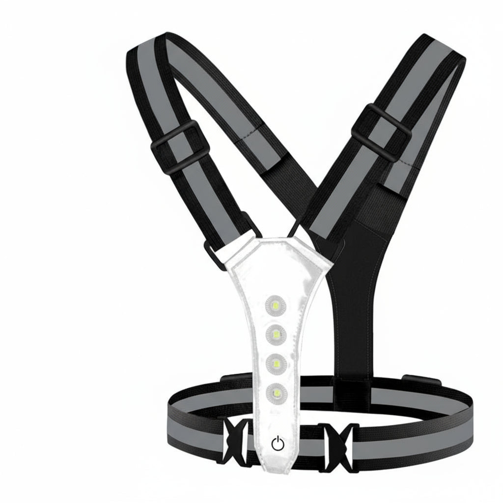 LumaGlow USB-oppladbar LED-vest – 360° synlighet, LED-paneler foran og bak