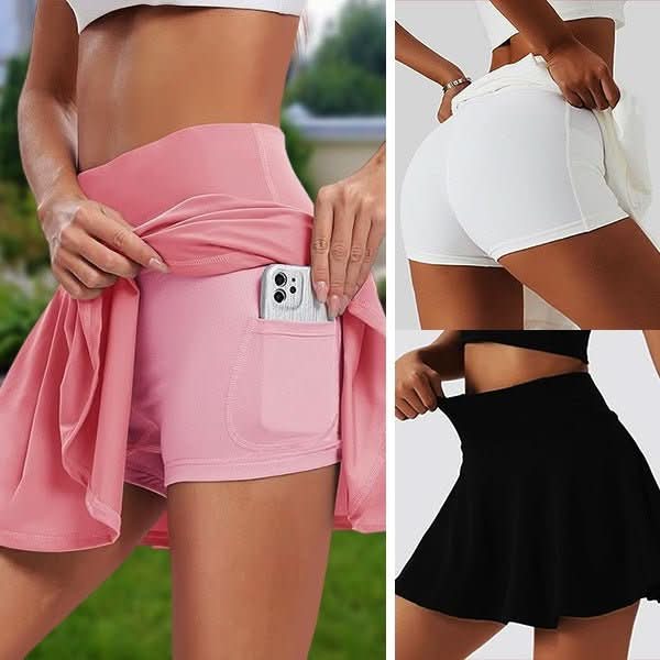 SwiftMove sportieve damesrok — geïntegreerde shorts en draagtas