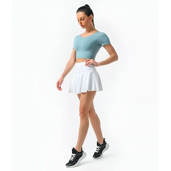 SwiftMove sportieve damesrok — geïntegreerde shorts en draagtas