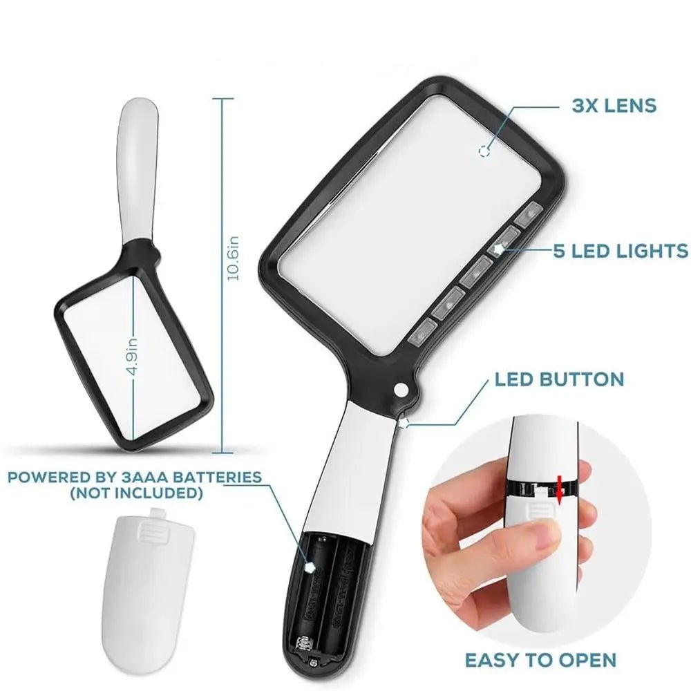 ClarityPro 3-fache Handlupe – helle LED-Beleuchtung