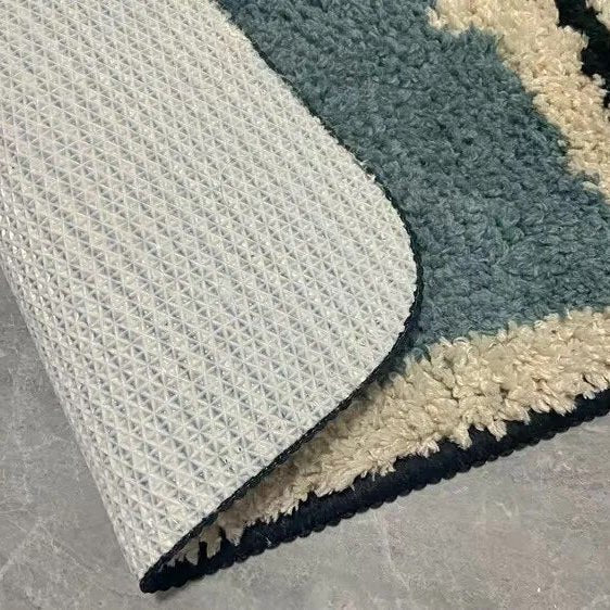 Tapis de bain artisanal NovaLoom — motif abstrait et adhérence antidérapante