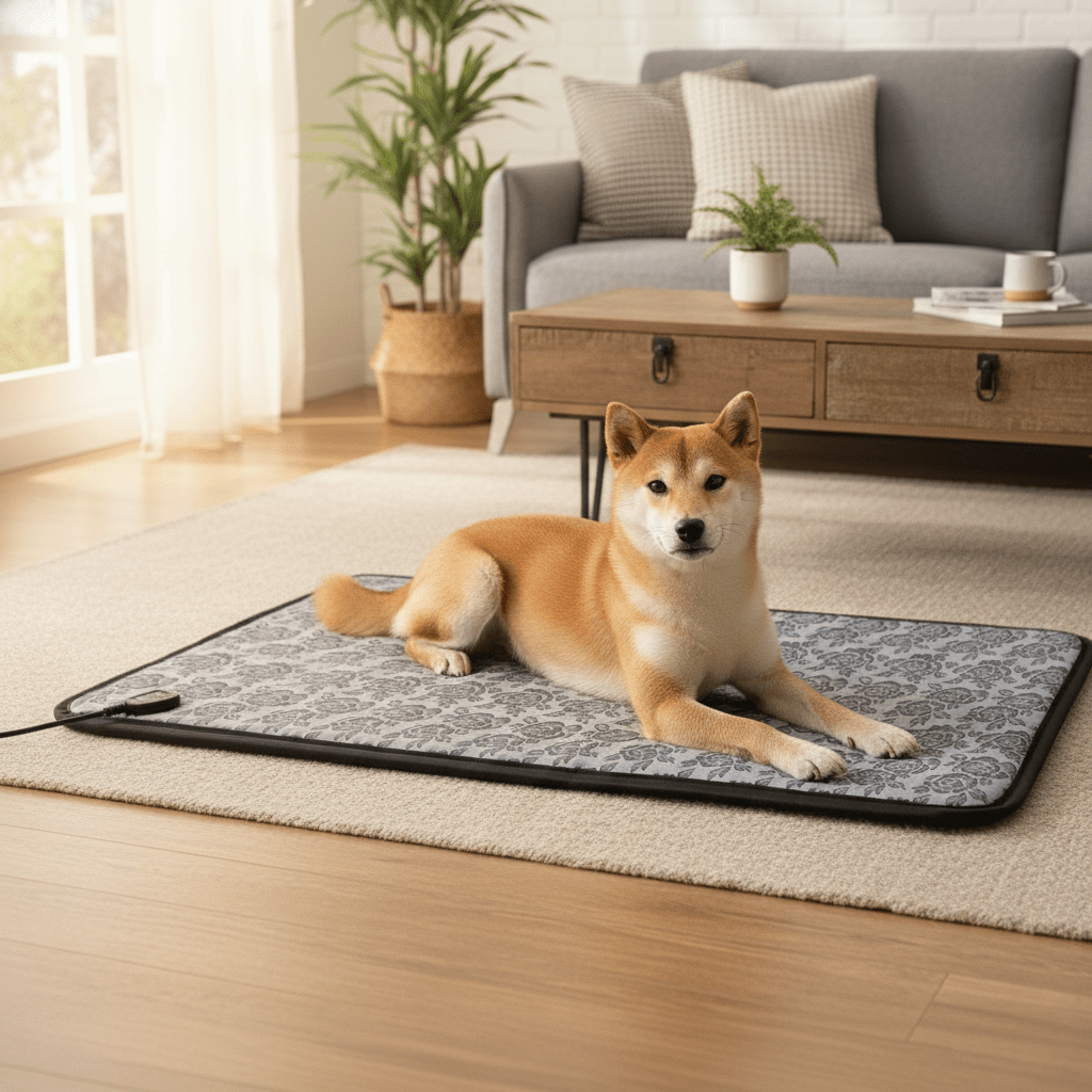 حصيرة التدفئة الكهربائية للحيوانات الأليفة Cozy Heat — تحكم مدمج في درجة الحرارة وسطح مقاوم للماء بالكامل