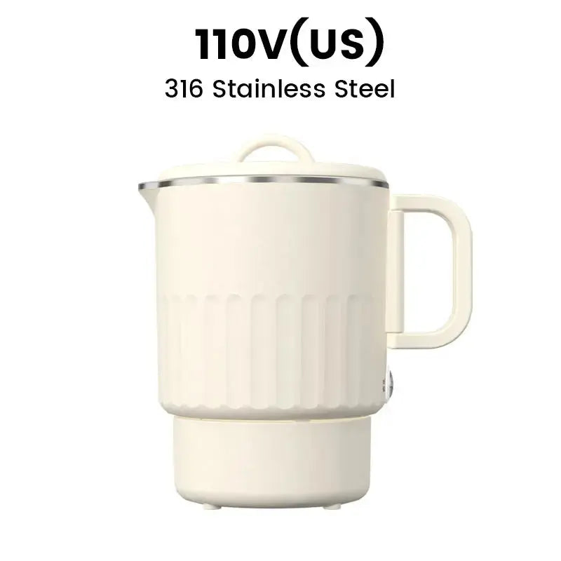 קומקום חשמלי מתקפל לנסיעות, 27 oz, בעל שני מצבי הספק ועשוי פלדת אל-חלד