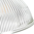 Industrial Farmhouse Pendant Light With Ribbed Glass And Dome
