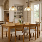 Industrial Farmhouse Pendant Light With Ribbed Glass And Dome
