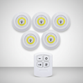 Conjunto de 3 luzes LED brancas em disco, a pilhas, com controlo remoto