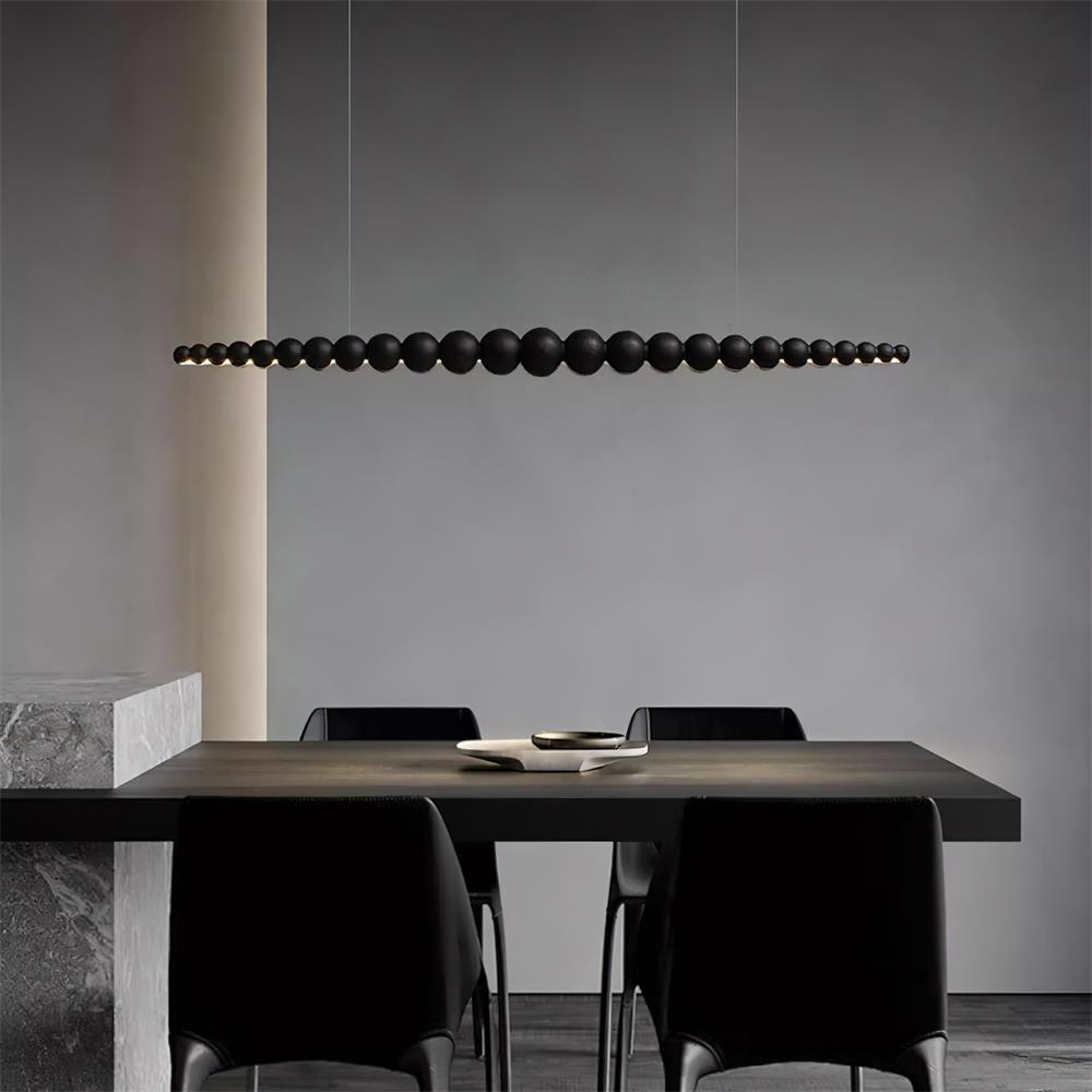 LED-pendellampe med globeskjerm, 46 tommer — metall, tre og akryl, 3000 K