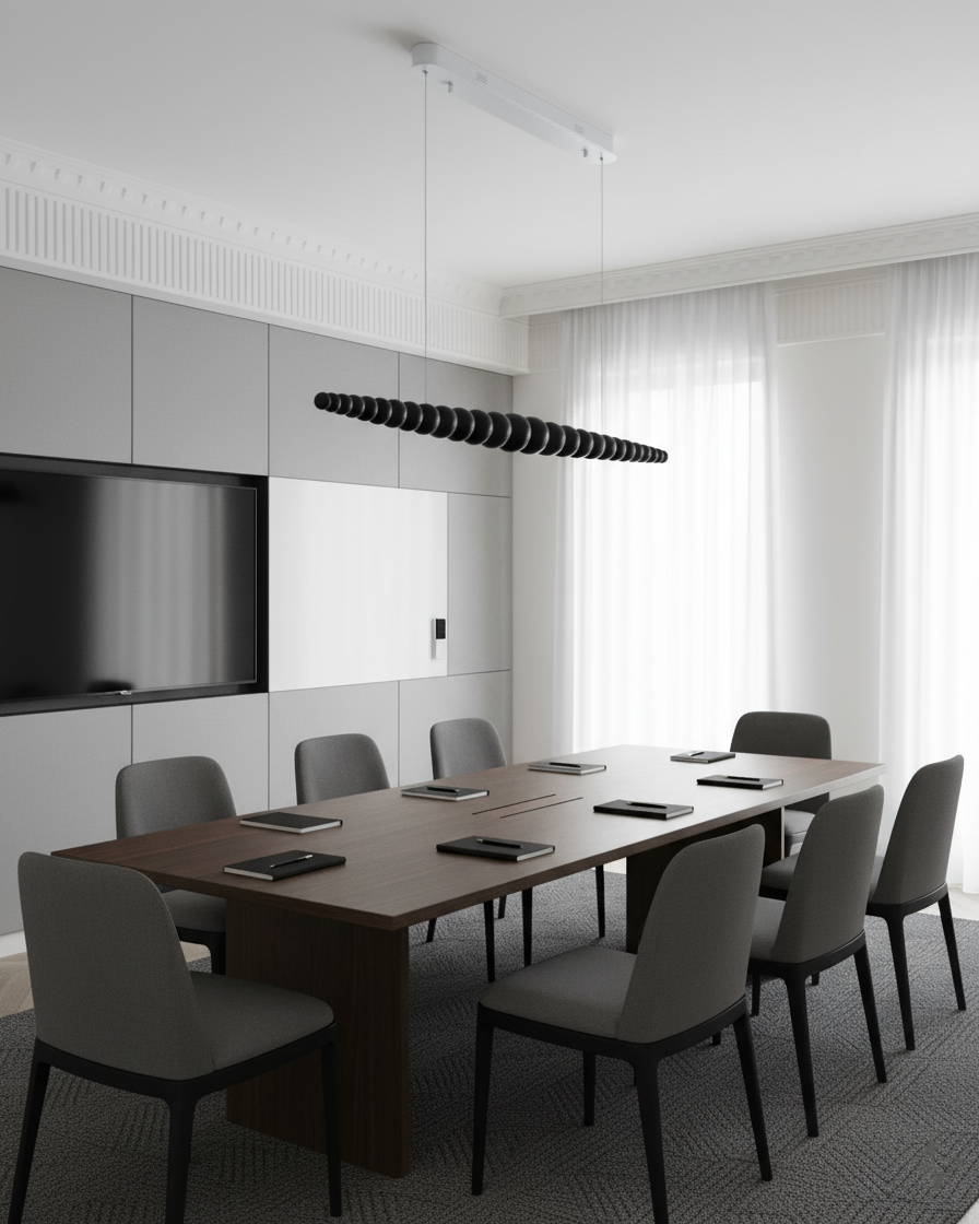 LED-pendellampe med globeskjerm, 46 tommer — metall, tre og akryl, 3000 K