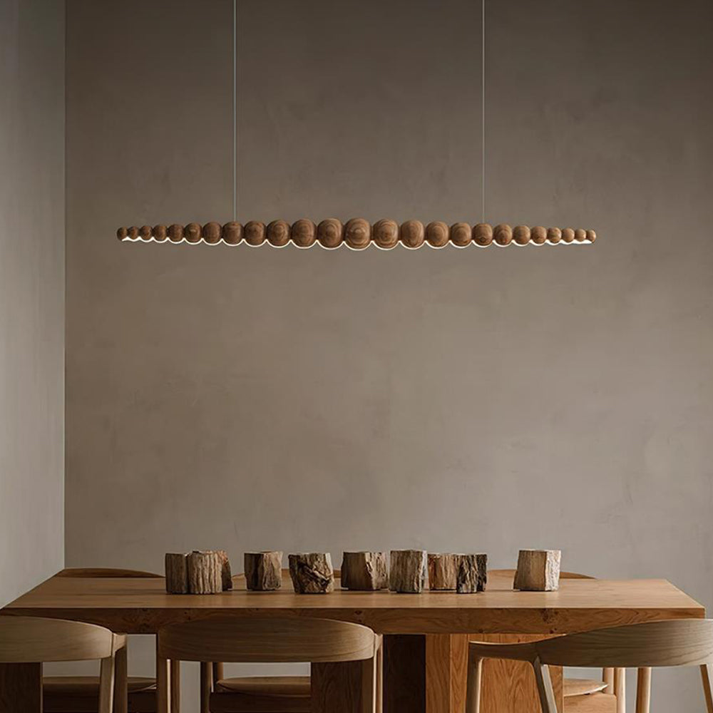 LED-pendellampe med globeskjerm, 46 tommer — metall, tre og akryl, 3000 K